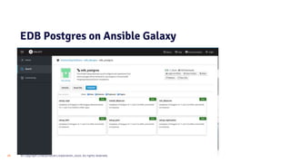 © Copyright EnterpriseDB Corporation, 2020. All rights reserved.24
EDB Postgres on Ansible Galaxy
 