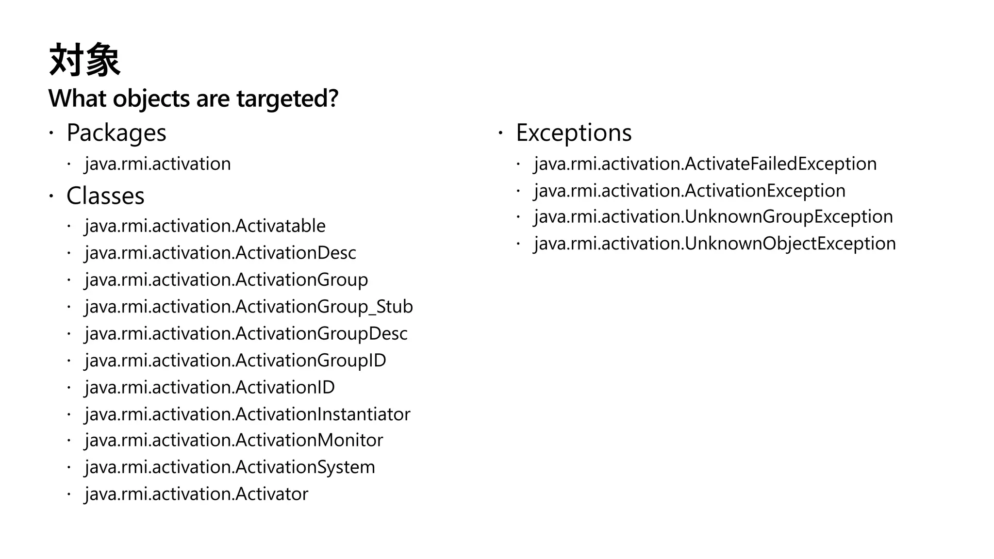 対象
What objects are targeted?
 