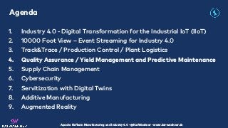 Apache Kafka in Manufacturing and Industry 4.0 - @KaiWaehner - www.kai-waehner.deApache Kafka in Manufacturing and Industr...