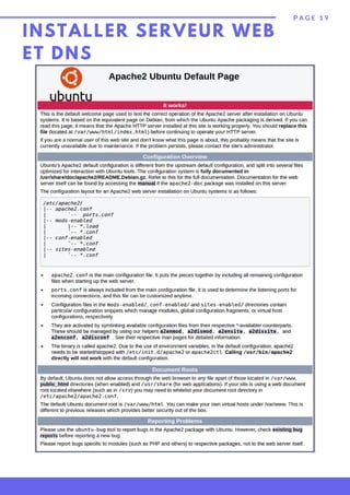 INSTALLER SERVEUR WEB
ET DNS
P A G E 1 9
 