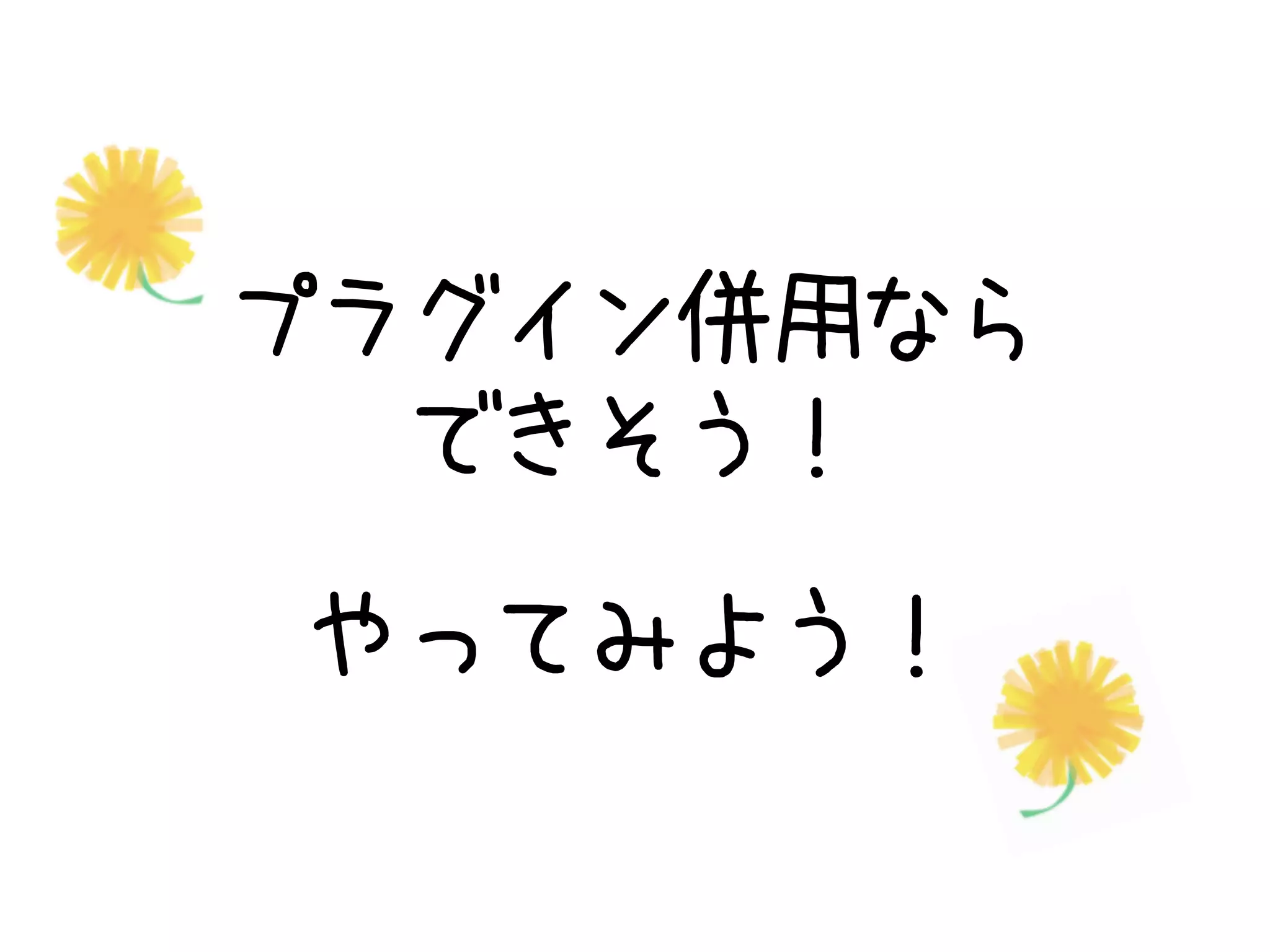 やってみよう！
プラグイン併用なら
できそう！
 