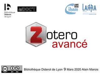 Bibliothèque Diderot de Lyon 9 Mars 2020 Alain Marois
avancé
 