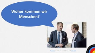 "Dieses Foto" von Unbekannter Autor ist lizenziert gemäß CC BY-NC-ND
Woher kommen wir
Menschen?
 