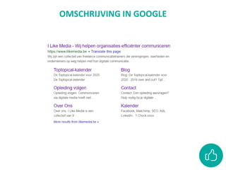 OMSCHRIJVING IN GOOGLE
 