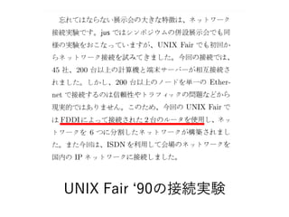UNIX Fair ‘90のネットワーク
UNIX MAGAZINE 1991年3月号
 