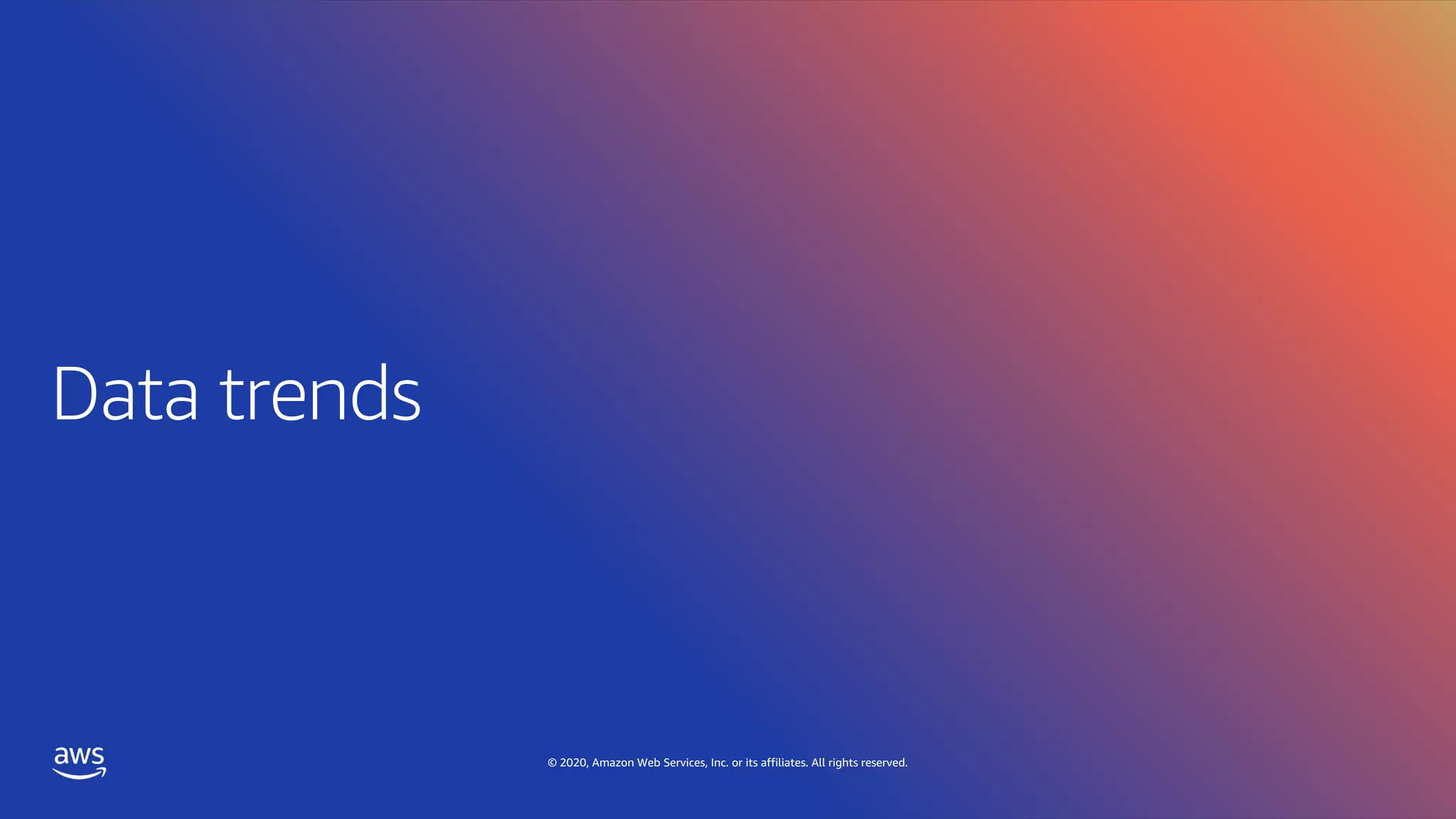 © 2020, Amazon Web Services, Inc. or its affiliates. All rights reserved.
 