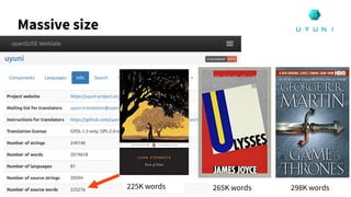 Massive size
7
265K words 298K words225K words
 