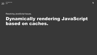 OPTIMIZATION
2020
Dynamically rendering JavaScript
based on caches.
Resolving JaveScript Issues.
20
 