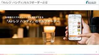 5
「Airレジ ハンディ」セルフオーダーとは 
 