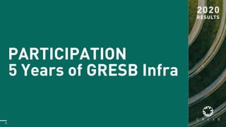 5
PARTICIPATION
5 Years of GRESB Infra
 