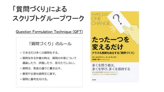 「質問づくり」による
スクリプトグループワーク
Question Formulation Technique (QFT)
 