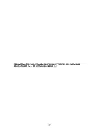 CORTEL HOLDING S.A.
Notas explicativas da Administração às demonstrações contábeis individuais e
consolidadas
Em 31 de dezembro de 2019 e 2018
(Em milhares de Reais, exceto quando de outra forma indicado)
Adicionalmente, (i) em relação aos serviços efetivamente prestados pelo
empreendimento oriundos da comercialização antecipada do Plano
Previdenciário de Cremação (“PPC”), a Sociedade Cemitérios da
Comunidade São José faz jus a 7,5% do custo de cada tipo de serviço
prestado, tais como cremação, capela velatória, serviço funerário, cessão
perpétua de nicho ou cessão temporária de unidade de sepultamento; e
(ii) em relação aos serviços funerários, realizados pelo serviço funerário
do empreendimento, a Sociedade Cemitérios da Comunidade São José, faz
jus a 7,5% da receita bruta dos serviços correspondentes, tais como
fornecimento de ataúde, remoção, preparação e higienização do corpo,
tanatopraxia, fornecimento de vestuário, documentação e atendimento a
família nos primeiros 35 anos da concessão e 10% nos 15 anos
subsequentes.
ƒ Cemitério Parque Jardim São Vicente e Cortel Implantação e
Administração de Cemitérios e Crematórios Ltda.;
A Companhia, por meio da Cortel Implantação, firmou com a Conferência
Vicentina São Luiz Gonzaga (atualmente denominado Lar Vicentino Dr.
Décio Rosa), contrato para desenvolvimento do Cemitério Parque Jardim
São Vicente, em Canoas/RS, para construção, administração e
manutenção da necrópole. A Companhia é coproprietária do cemitério em
conjunto com a Conferência Vicentina São Luiz Gonzaga.
A Companhia é responsável pela construção, administração,
comercialização de unidades de sepultamento, manutenção das
dependências externas do empreendimento, bem como a prestação de
todo e qualquer serviço oferecido ao público, serviços funerários e de
cremação. O Lar Vicentino Dr. Décio Rosa faz jus a 8% das receitas brutas
das operações de (i) cessões perpétuas; (ii) prestação de serviços de
cremação. Após o término do recebimento de todas as parcelas de cessões
perpétuas o Lar Vicentino Dr. Décio Rosa fará jus ao percentual de 8%
sobre os serviços de locação a termo, locação de capelas, taxas de
abertura e de sepultamento, exumações e remoções, bem como 1% sobre
o preço à vista dos serviços prestados diretamente pelo Cemitério São
Vicente para atendimento dos beneficiários dos planos denominados Ser
Previdente.
ƒ Crematório e Cemitério Ecumênico Cristo Rei e Cortel Implantação
e Administração de Cemitérios e Crematórios Ltda.;
A Companhia, por meio da Cortel S.A, sucedida por Cortel Implantação e
Administração de Cemitérios e Crematórios Ltda., firmou com a Graúna
Construções e Comércio Ltda., um Contrato de Permuta para exploração
dos serviços cemiteriais no Parque Ecumênico Cristo Rei. A Graúna é a
legítima permissionária da Prefeitura Municipal de São Leopoldo para
exploração dos serviços cemiteriais no Município conforme Decreto 1344
de 14 de maio de 1986, por meio do Parque Ecumênico Cristo Rei.
32
274
 