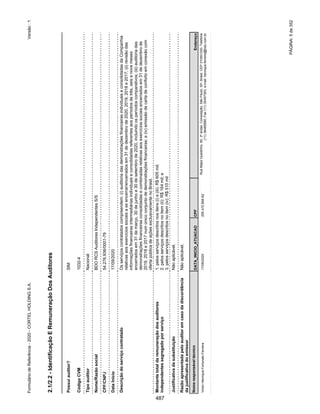 GRUPO CORTEL
Notas explicativas da Administração às demonstrações contábeis consolidadas e
combinadas
Em 31 de dezembro de 2019, 2018 e 2017
(Em milhares de Reais, exceto quando de outra forma indicado)
3. Resumo das principais políticas contábeis significativas
3.1 Moeda funcional e moeda de apresentação
Os itens incluídos nas demonstrações contábeis de cada uma das empresas
do Grupo são mensurados usando a moeda do principal ambiente
econômico no qual o Grupo atua (a moeda funcional).
As demonstrações contábeis consolidadas estão apresentadas em R$
(Reais), que é a moeda funcional do Grupo e, também, a moeda funcional
das demais entidades controladas. Todos os saldos foram arredondados
para o milhar mais próximo, exceto quando indicado de outra forma.
3.2 Caixa e equivalentes de caixa
O Grupo Cortel considera equivalentes de caixa: dinheiro em caixa,
depósitos bancários e aplicação financeira de conversibilidade imediata
em um montante conhecido de caixa e estando sujeita a um insignificante
risco de mudança de valor. Por conseguinte, um investimento,
normalmente, se qualifica como equivalente de caixa quando tem
vencimento de curto prazo; por exemplo, três meses ou menos, a contar
da data da contratação.
3.3 Contas a receber e Perda Esperada para Créditos de Liquidação
Duvidosa (PECLD)
As contas a receber consistem principalmente de valores devidos por
serviços funerários e cemiteriais já realizados, incluindo os valores a
receber pela cessão do direito de uso dos jazigos perpétuos. Além disso,
são reconhecidas contas a receber decorrentes do contrato de prestação
de serviços de construção de jazigos em propriedades de terceiros, bem
como serviços de agenciamentos e assessoria para comercialização dos
respectivos ativos.
Estão demonstrados pelos valores históricos, já deduzidos das respectivas
provisões para perda esperada com créditos de liquidação duvidosa e
ajuste a valor presente com base na taxa de desconto de cada contrato
firmado com o cliente. A taxa de juros para desconto das contas a receber
é em média de 1% a.m., conforme os respectivos contratos.
A Companhia utiliza uma matriz de provisões para a mensuração da perda
esperada com créditos de liquidação duvidosa com contas a receber de
clientes individuais, o que compreende um grande número de pequenos
valores, com base na matriz de perda média esperada por faixa de
vencimento, conforme a seguir:
42
440
 