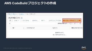 © 2020, Amazon Web Services, Inc. or its Affiliates. All rights reserved.
AWS CodeBuild プロジェクトの作成
 