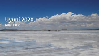 Uyuni 2020.11
What’s new
 