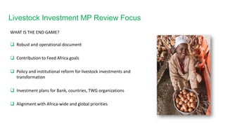 Overview of African Development Bank Livestock Investment Masterplan 