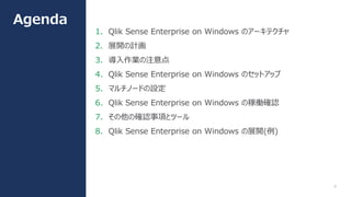 4
1. Qlik Sense Enterprise on Windows のアーキテクチャ
2. 展開の計画
3. 導入作業の注意点
4. Qlik Sense Enterprise on Windows のセットアップ
5. マルチノードの...