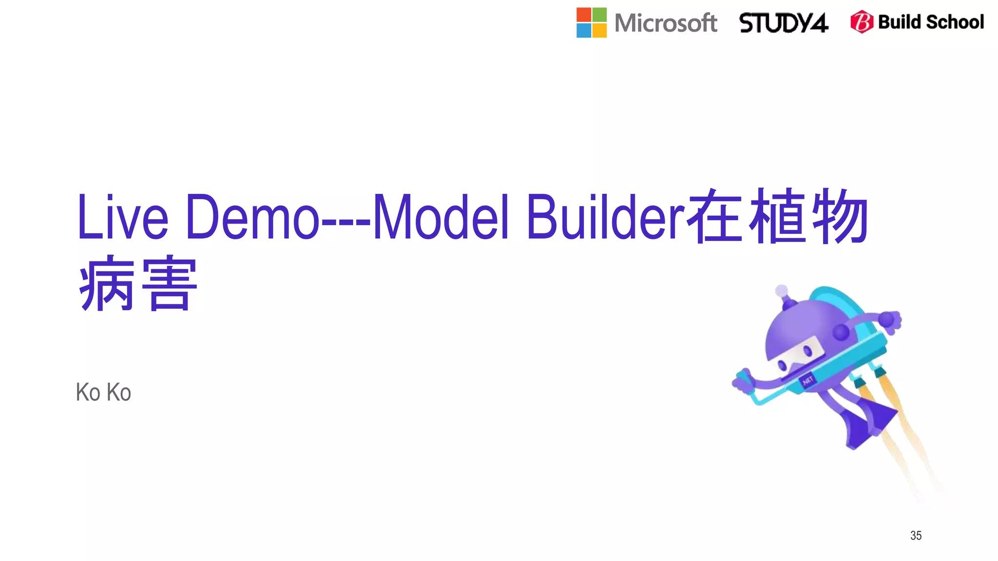 Live Demo---Model Builder在植物
病害
Ko Ko
35
 