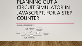 PLANNING OUT A
CIRCUIT SIMULATOR IN
JAVASCRIPT, FOR A STEP
COUNTER
SHARON LIU. 2020/12/23.
 