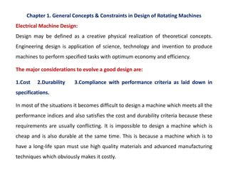 General concepts and constraints of design of rotating electrical ...