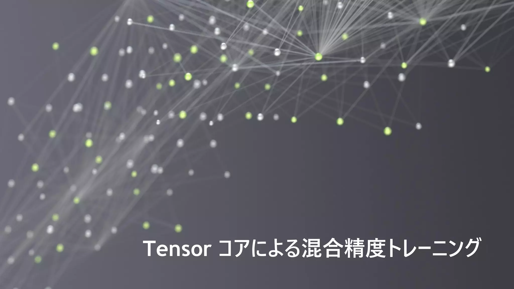 Tensor コアによる混合精度トレーニング
 