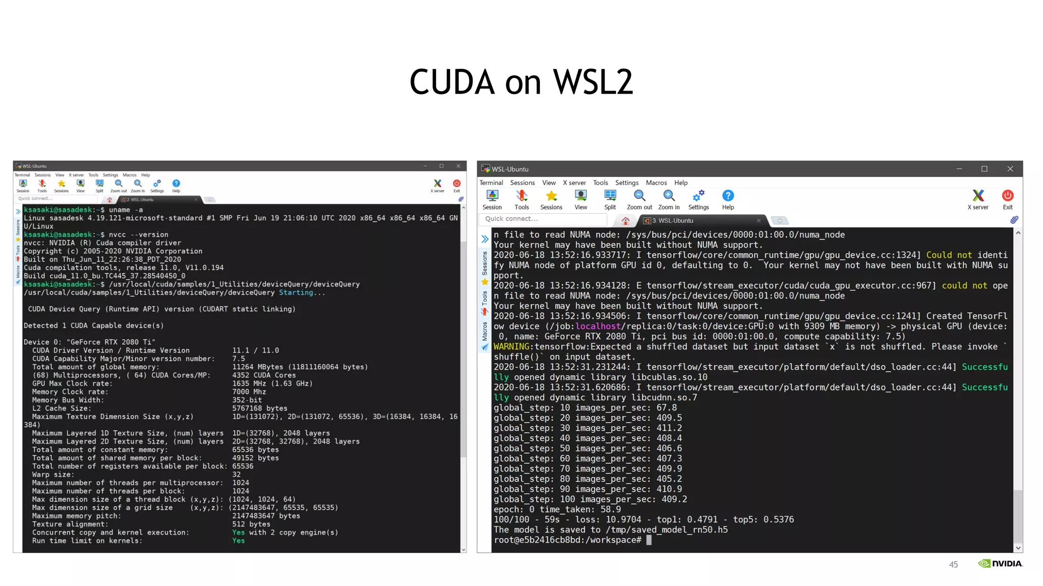 45
CUDA on WSL2
 