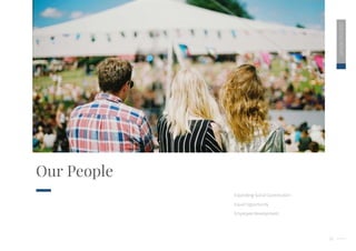 26
Expanding Social Contribution
Equal Opportunity
Employee Development
Our People
2020
ESG
REPORT
 