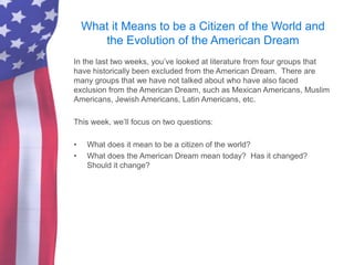 The Evolution of the American Dream