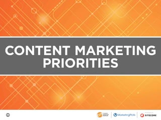 39
SPONSORED BY
CONTENT MARKETING
PRIORITIES
 