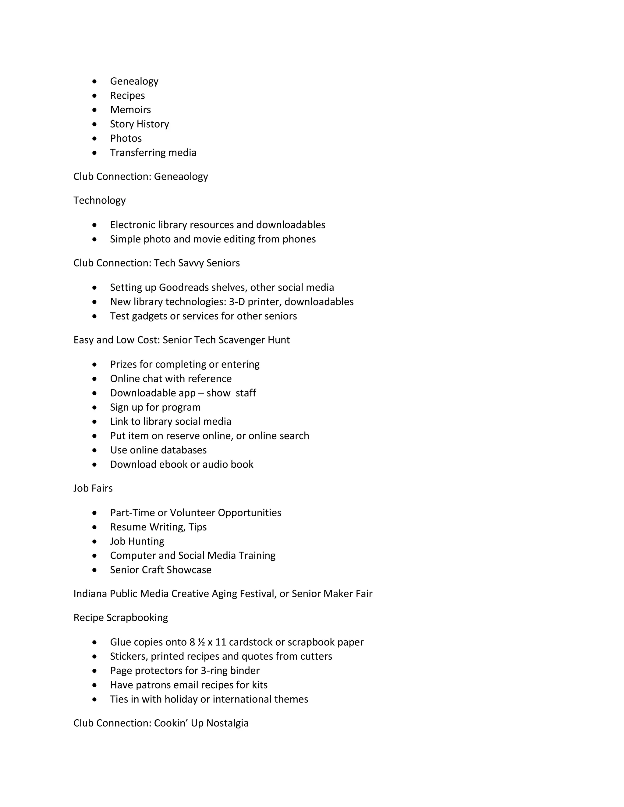 Building Great Programs for Seniors: Presenter Outline (July 2020) | PDF