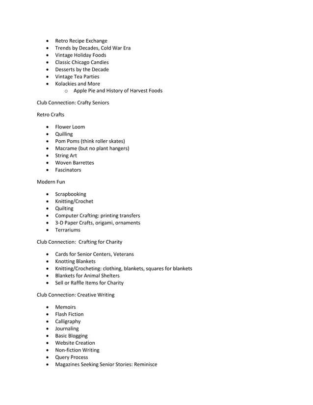 Building Great Programs for Seniors: Presenter Outline (July 2020) | PDF