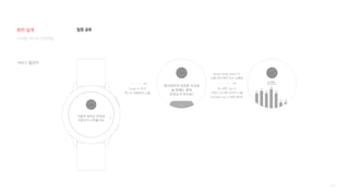 140
Swipe 시 추가
텍스트 내용화면 노출
OK 버튼 Tap 시
가임기 도식화 이미지 노출
(Double Tap 시 화면 확대)
Bezel swipe down 시
노출 안된 화면 요소 노출됨
일정 공유
서비스 플로우
디지털 미디어 프로젝트
화면 설계
 