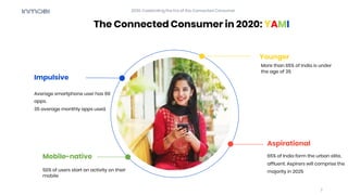 The Connected Consumer in 2020: YAMI
7
Younger
More than 65% of India is under
the age of 35
Aspirational
65% of India for...