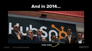 And in 2014…
@DRIFT #CUSTOMERDRIVEN
NYSE: HUBS
 