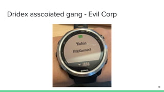 Dridex asscoiated gang - Evil Corp
18
 