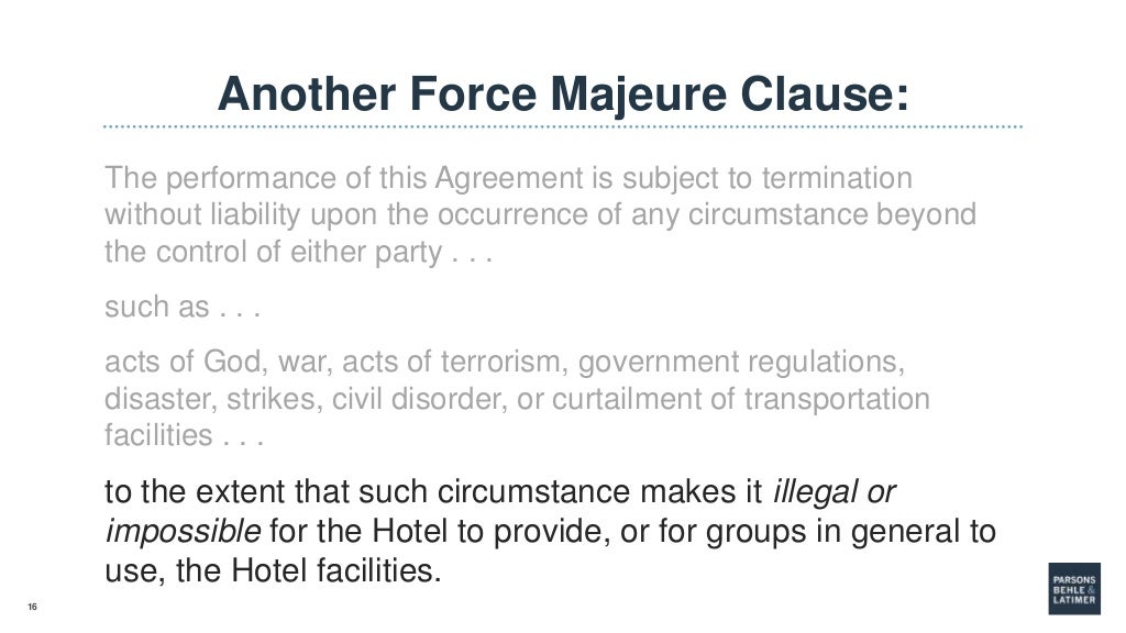 Force Majeure Clauses in the Wake of COVID19