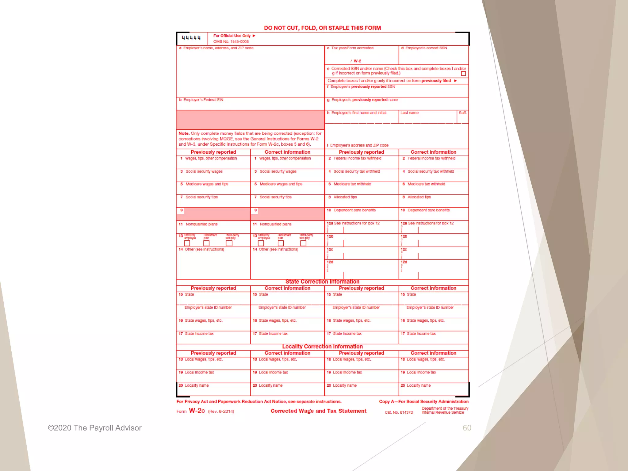 ©2020 The Payroll Advisor 60
 