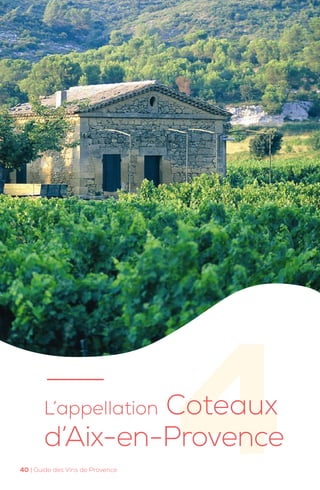 4
L’appellation Coteaux
d’Aix-en-Provence
40 | Guide des Vins de Provence
 