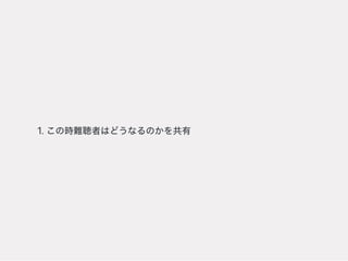 1.この時難聴者はどうなるのかを共有
 