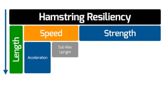 Hamstring Resiliency
Speed Strength
Length
Sub Max
Upright
Acceleration
 
