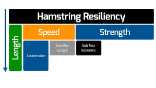 Hamstring Resiliency
Speed Strength
Length
Sub Max
Upright
Acceleration
Sub Max
Isometric
 