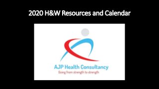 2020 H&W Resources and Calendar
 