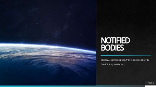 NOTIFIED
BODIES
MEDICAL DEVICES REGULATION (MDR) 2017/745
CHAPTER IV, ANNEX VII
PAGE 1
 