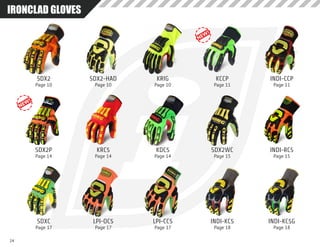 24
SDX2
Page 10
KRC5
Page 14
SDX2P
Page 14
LPI-OC5
Page 17
SDX2-HAD
Page 10
KDC5
Page 14
LPI-CC5
Page 17
KRIG
Page 10
SDX2WC
Page 15
INDI-KC5
Page 18
KCCP
Page 11
INDI-RC5
Page 15
INDI-KC5G
Page 18
INDI-CCP
Page 11
SDXC
Page 17
IRONCLAD GLOVESIRONCLAD GLOVES
 