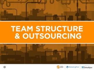 12
SPONSORED BY
MANUFACTURING
CONTENT MARKETING 2020
Benchmarks, Budgets, and Trends
TEAM STRUCTURE
& OUTSOURCING
 