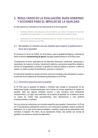 Evaluación del VII Plan para la igualdad de mujeres y hombres en la C.A ...