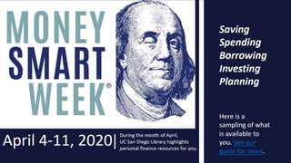 2020 Money Smart Week @ UC San Diego Library