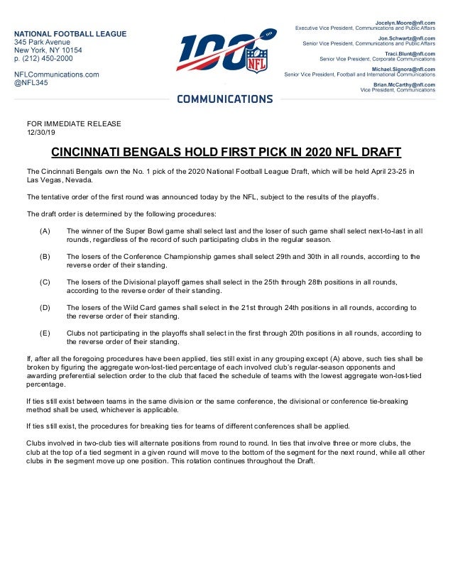 2020 draft order