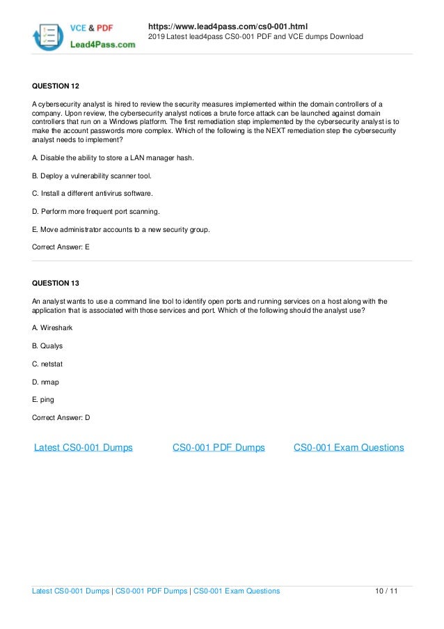 CS0-001 100% Correct Answers