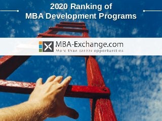 2020 Ranking of
MBA Development Programs
 